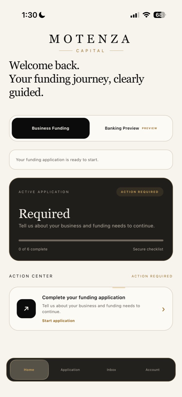 Motenza mobile funding journey